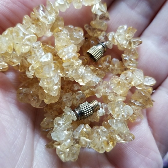 Citrine necklace gemstone bead necklace yellow nugget real gem stone quartz - Picture 4 of 5